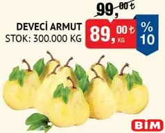 DEVECİ ARMUT KG fiyat ve kampanya bilgisi